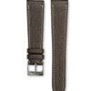 Grained Classic chocolate brown leather watch strap - cream stitching - LUGS brand