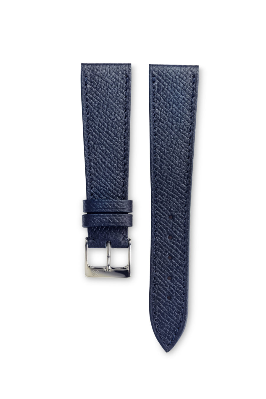 Grained Navy blue leather watch strap - tone on tone stitching - LUGS brand