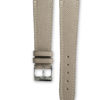 Smooth grained taupe grey leather watch strap - cream stitching - LUGS brand