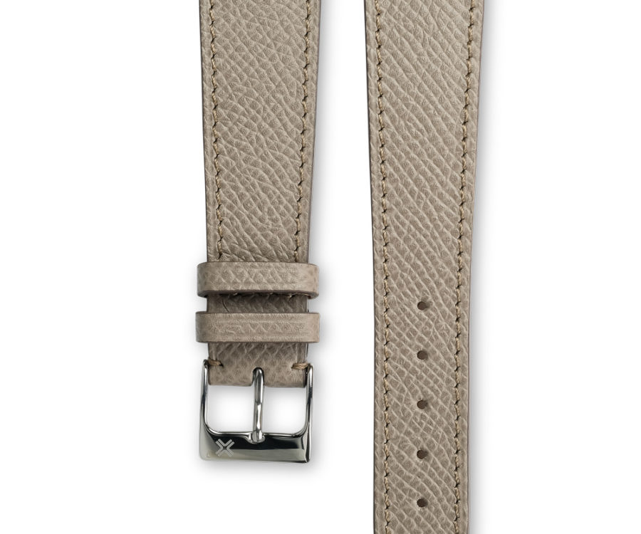 Grained Classic Taupe Beige leather watch strap - tone on tone stitching - LUGS brand