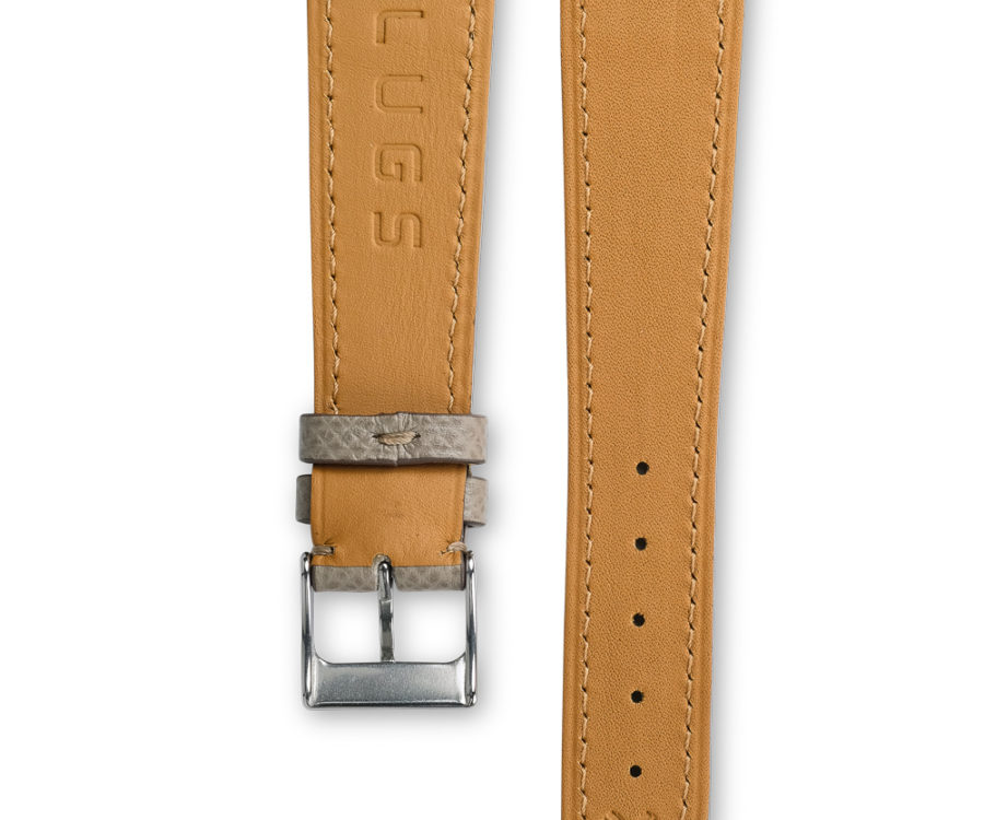 Grained Classic Taupe Beige leather watch strap - tone on tone stitching - LUGS brand