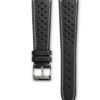 Smooth Racing Barenia deep black leather watch strap - cream stitching - LUGS brand