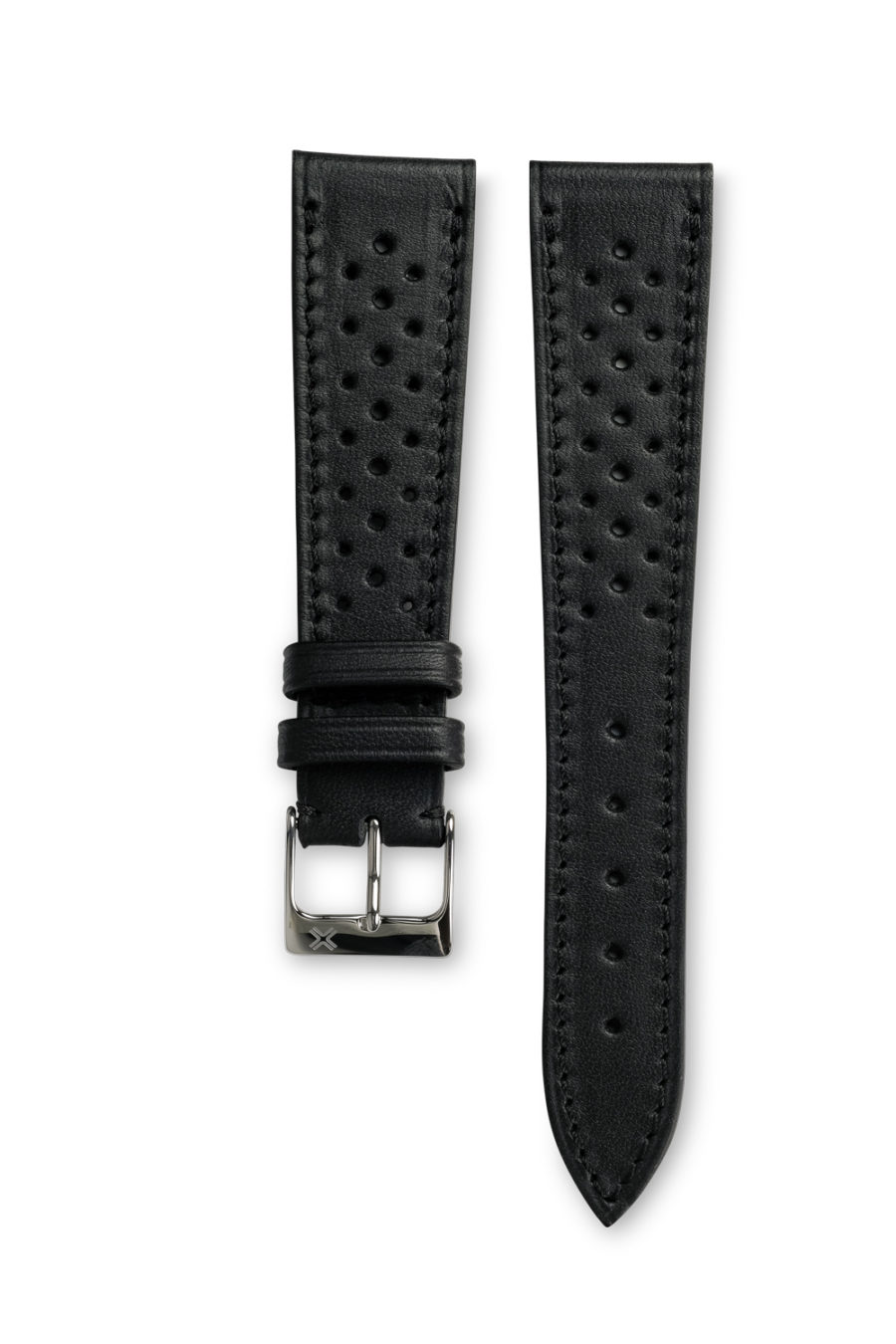 Smooth Racing Barenia deep black leather watch strap - tone on tone stitching - LUGS brand