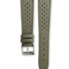 Smooth Racing khaki green leather watch strap - tone on tone stitching - LUGS brand