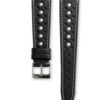 Smooth Rally Deep Black leather watch strap - cream stitching - LUGS brand