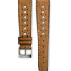 Smooth Rally Barenia light brown tan leather watch strap - cream stitching - LUGS brand