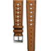 Smooth Rally light brown tan leather watch strap - tone on tone stitching - LUGS brand