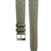 Smooth classic khaki green leather watch strap - cream stitching - LUGS brand