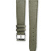 Smooth classic khaki green leather watch strap - tone on tone stitching - LUGS brand