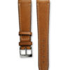 Smooth Classic Barenia light brown tan leather watch strap - cream stitching - LUGS brand