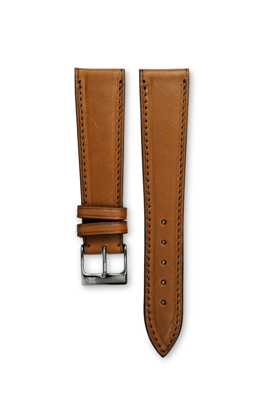 Smooth Classic Barenia light brown tan leather watch strap - tone on tone stitching - LUGS brand