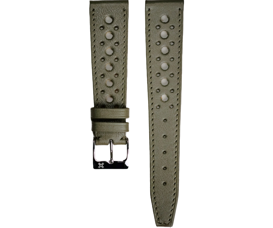 Omega Speedmaster Speedy tuesday rally khaki green leather watch strap