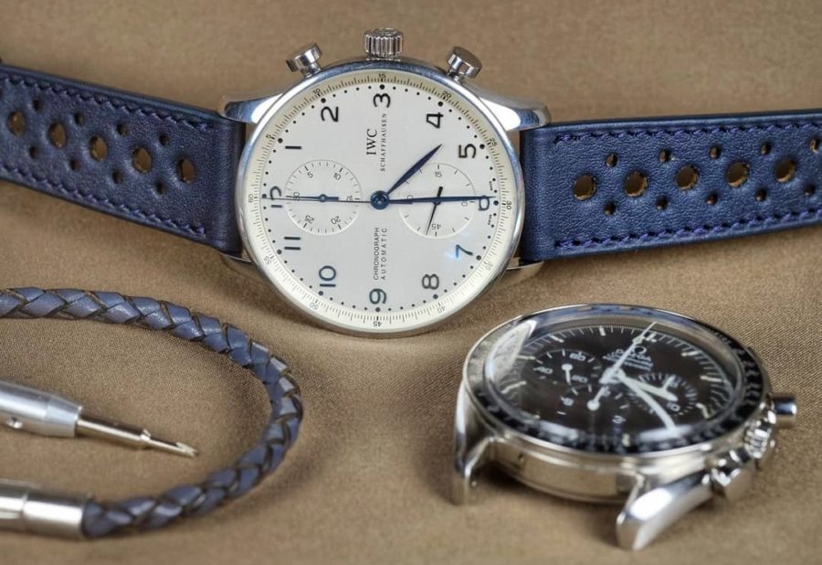 IWC portuguese Rally navy blue lugs strap