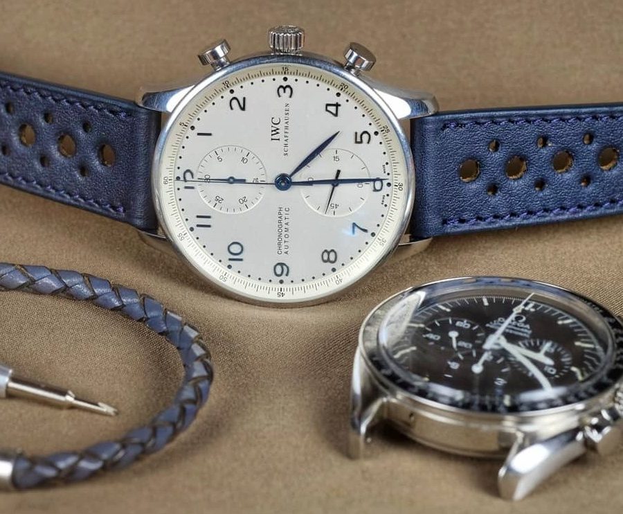 IWC portuguese Rally navy blue lugs strap